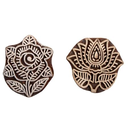 Set of 2 Piece New Mix Wooden Printing Block